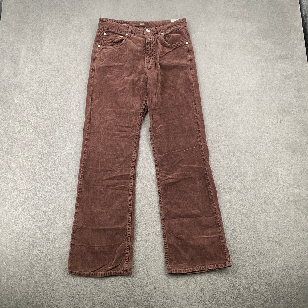 Closed Brown Corduroy Pants Made in Italy Organic Cotton Tencel Straight Leg 30